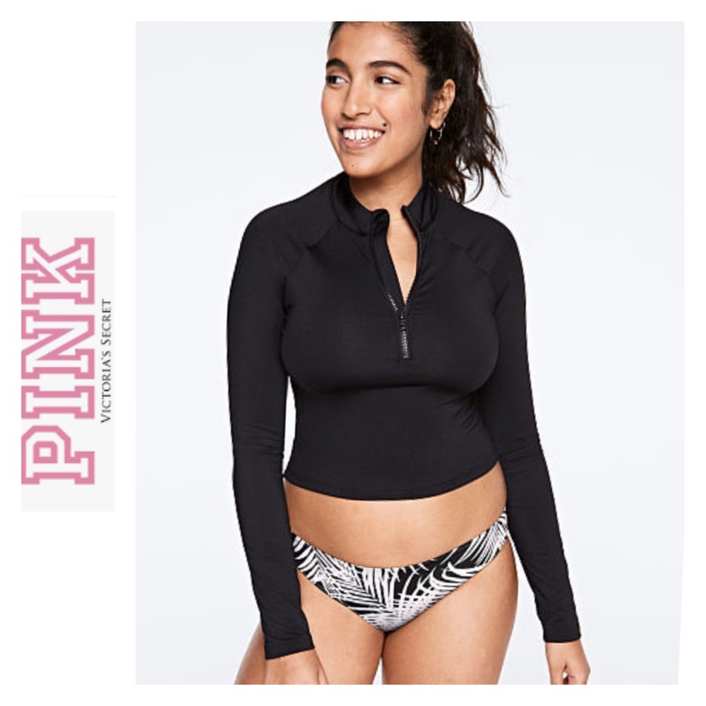 🆕 PINK VS Long Sleeve Cropped Rash Guard